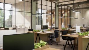Modern office with natural light